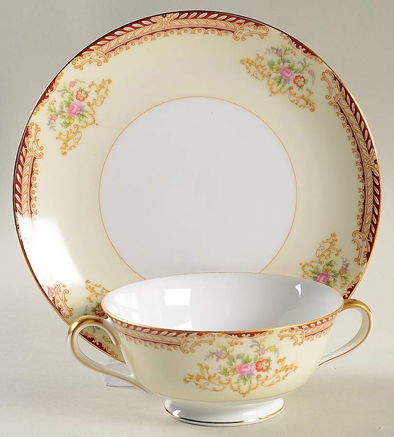 N66 Footed Cream Soup Bowl & Saucer Set by Noritake-1