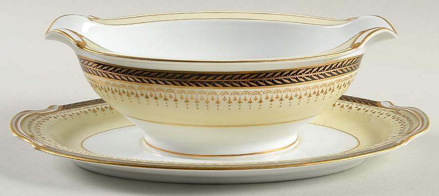 Goldbeam Gravy Boat with Attached Underplate by Noritake-1