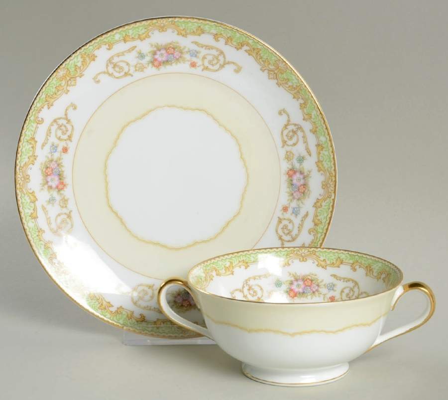 N70 Footed Cream Soup Bowl & Saucer Set by Noritake-1