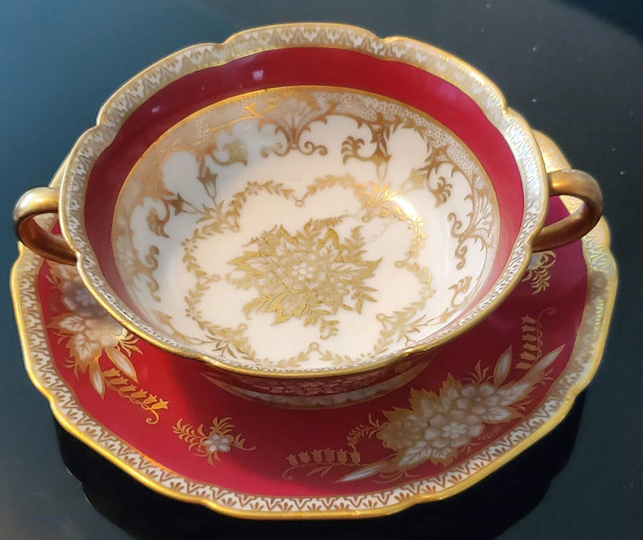 N714 Footed Cream Soup Bowl & Saucer Set by Noritake-1