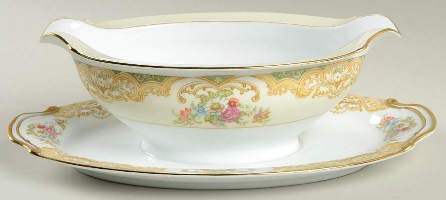 N72 Gravy Boat with Attached Underplate by Noritake-1
