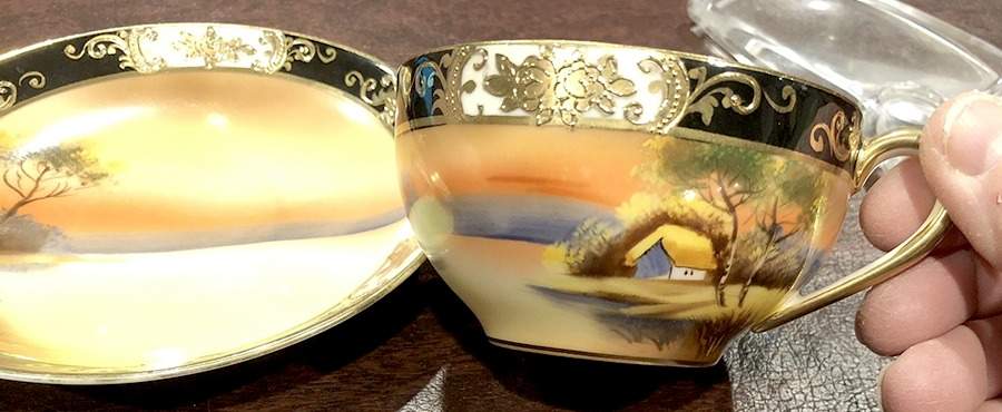N723 Footed Cup & Saucer Set by Noritake-1