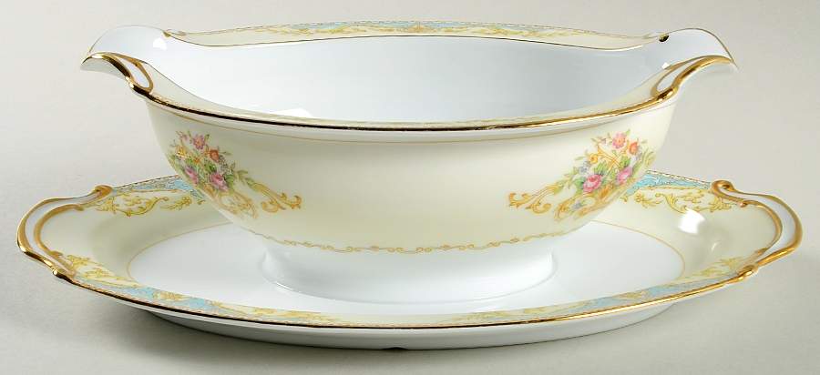N75 Gravy Boat with Attached Underplate by Noritake-1