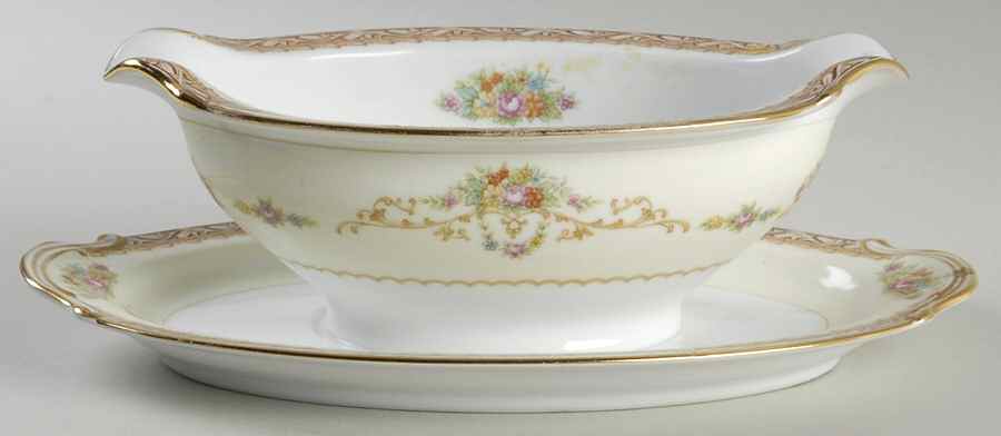 N77 Gravy Boat with Attached Underplate by Noritake-1