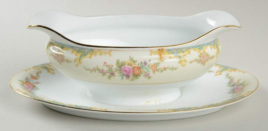 N771 Gravy Boat with Attached Underplate by Noritake-1