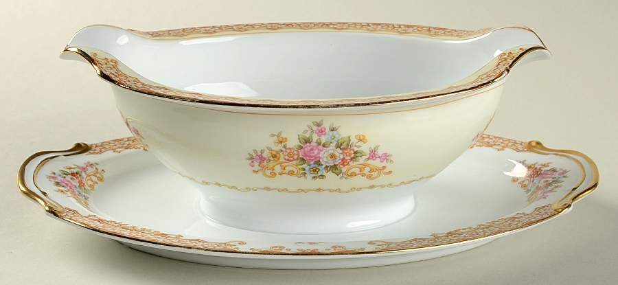 N79 Gravy Boat with Attached Underplate by Noritake-1