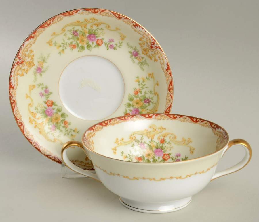 N796 Footed Cream Soup Bowl & Saucer Set by Noritake-1