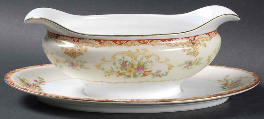 N796 Gravy Boat with Attached Underplate by Noritake-1
