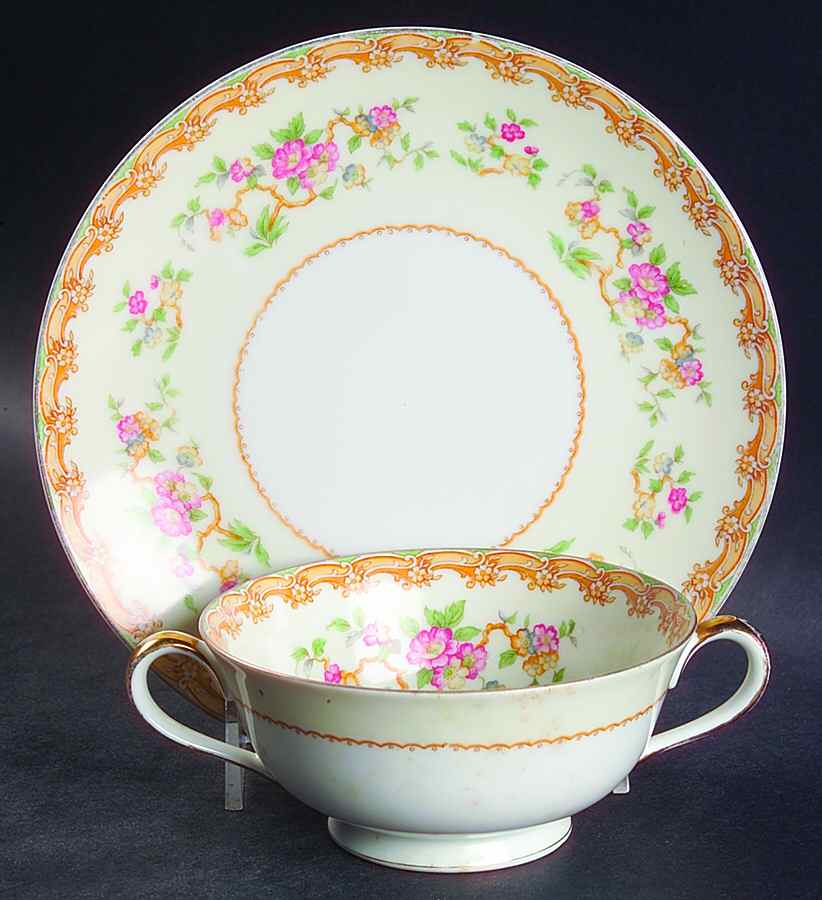 N80 Footed Cream Soup Bowl & Saucer Set by Noritake-1