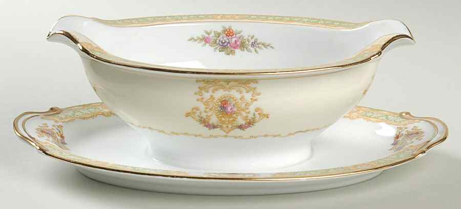 N81 Gravy Boat with Attached Underplate by Noritake-1