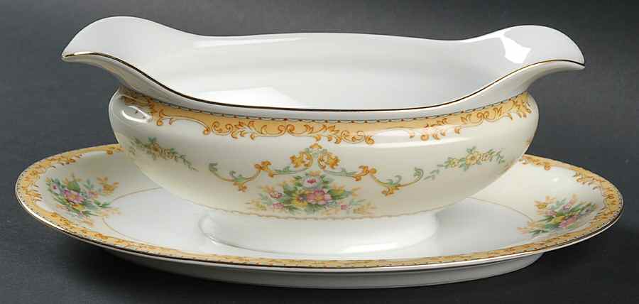 N82 Gravy Boat with Attached Underplate by Noritake-1