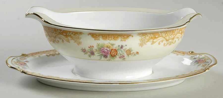N83 Gravy Boat with Attached Underplate by Noritake-1