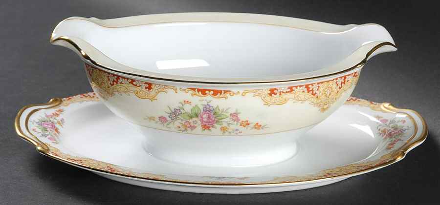 N834 Gravy Boat with Attached Underplate by Noritake-1