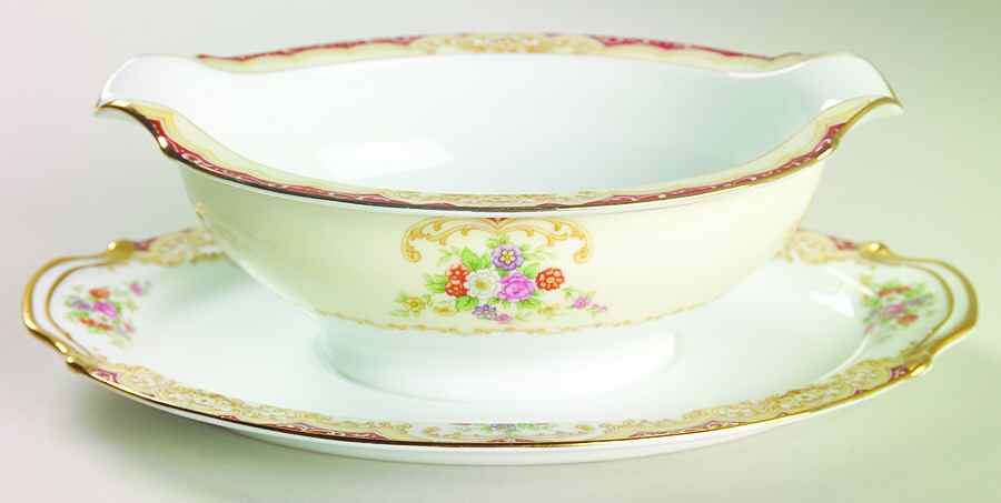 N85 Gravy Boat with Attached Underplate by Noritake-1