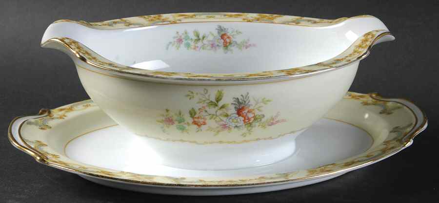 N856 Gravy Boat with Attached Underplate by Noritake-1