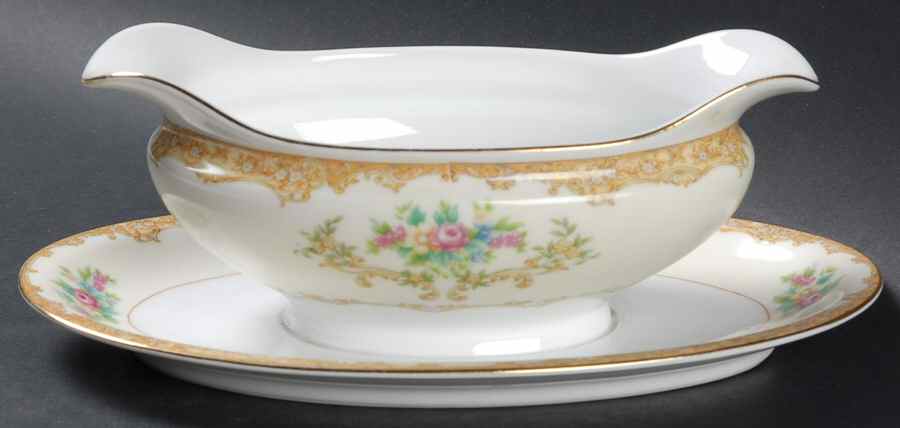 N86 Gravy Boat with Attached Underplate by Noritake-1