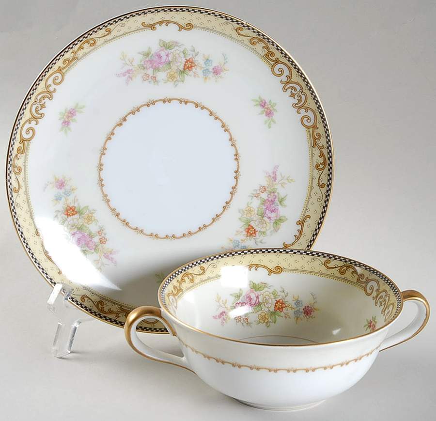 N868 Flat Cream Soup Bowl & Saucer Set by Noritake-1
