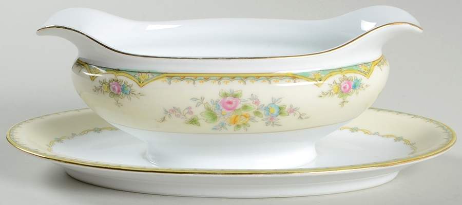 N871 Gravy Boat with Attached Underplate by Noritake-1