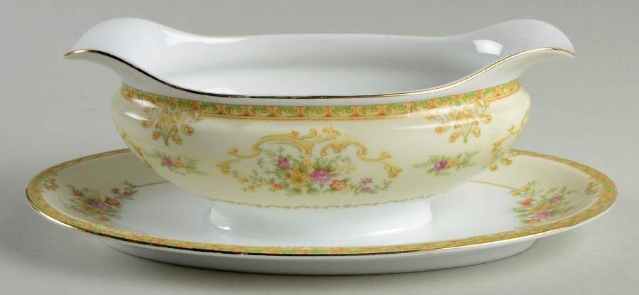 N898 Gravy Boat with Attached Underplate by Noritake-1