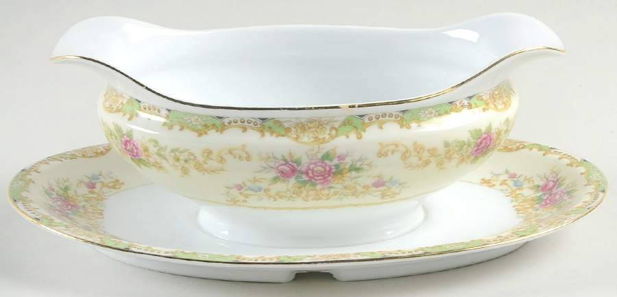 N91 Gravy Boat with Attached Underplate by Noritake-1