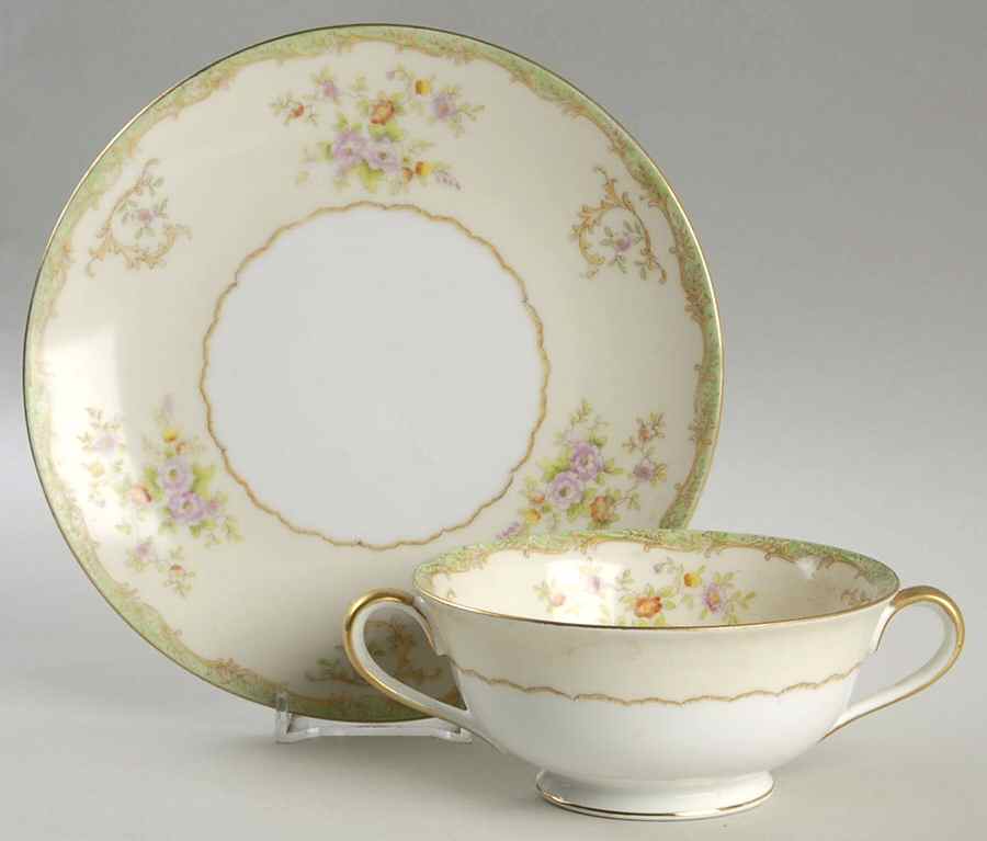 N92 Footed Cream Soup Bowl & Saucer Set by Noritake-1