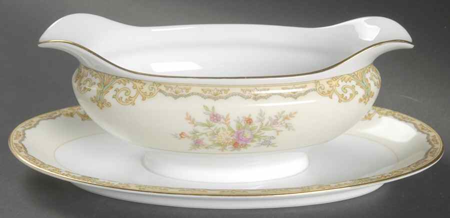 N94 Gravy Boat with Attached Underplate by Noritake-1