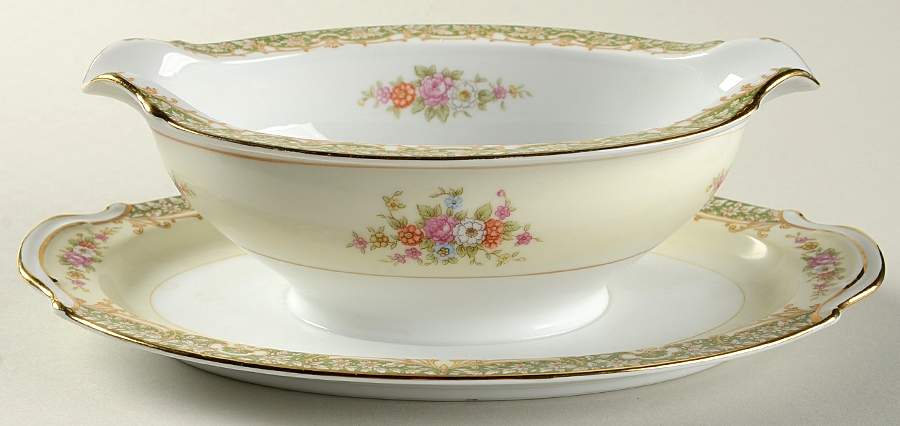 N99 Gravy Boat with Attached Underplate by Noritake-1