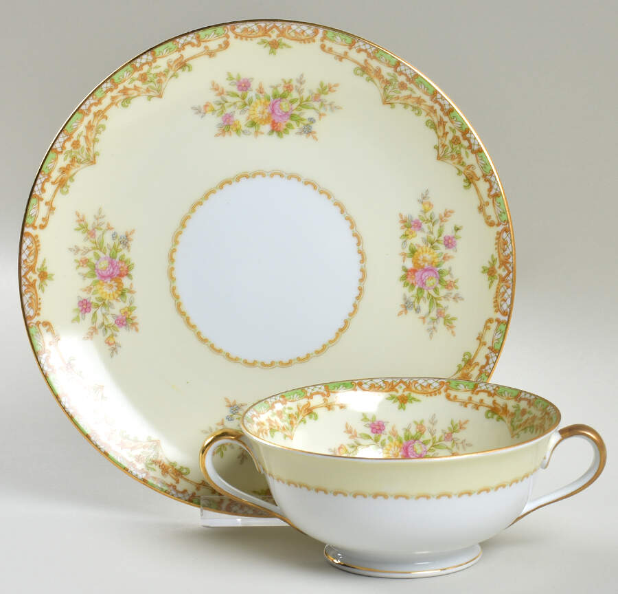 Nanarosa Footed Cream Soup Bowl & Saucer Set by Noritake-1