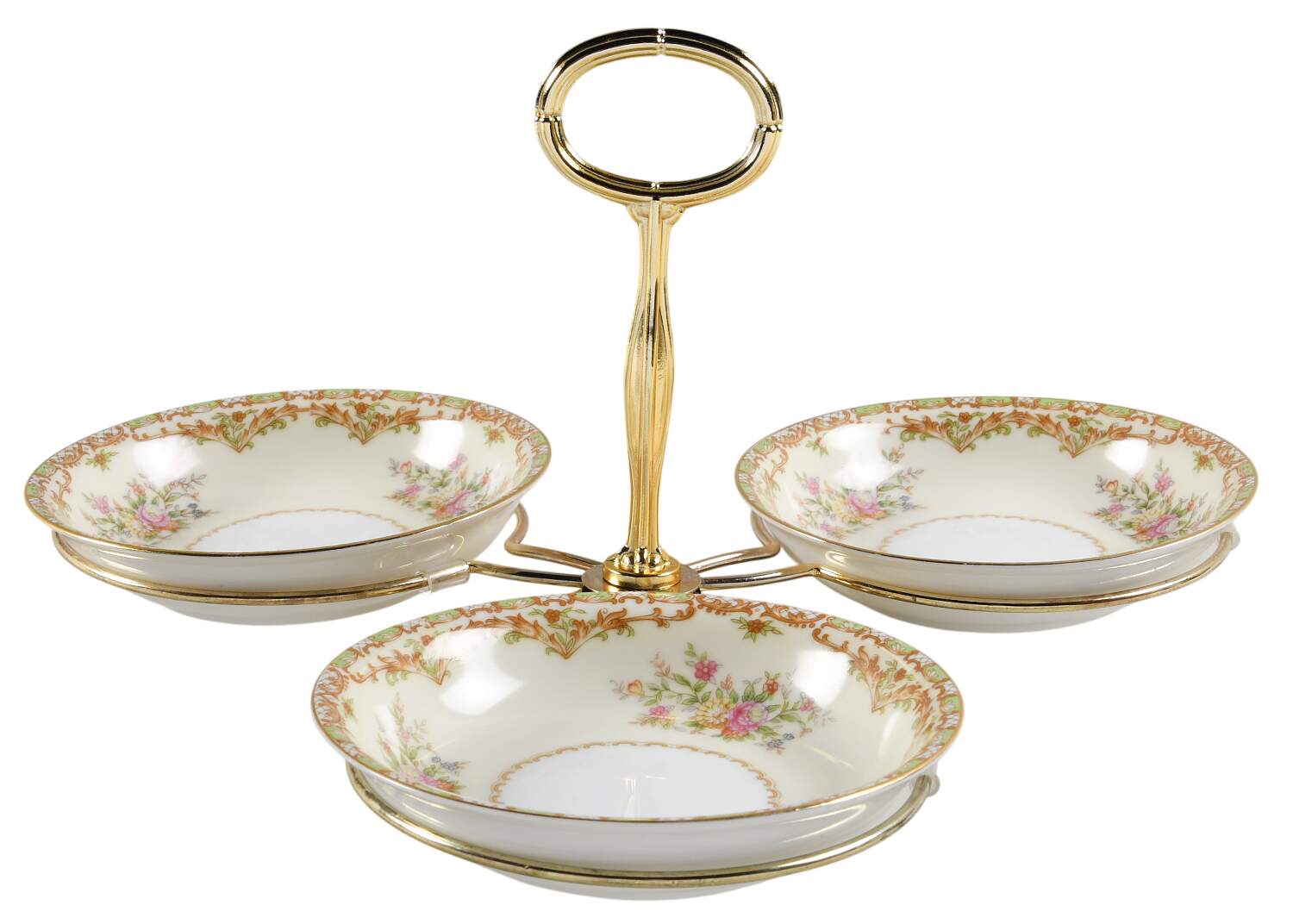 Nanarosa 7" x 12" 3-Part Relish & Metal Stand (FR) HC by Noritake-1
