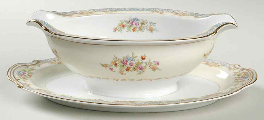 Naomi Gravy Boat with Attached Underplate by Noritake-1
