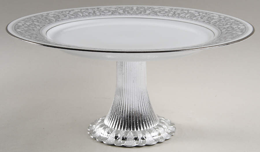 Naples Cake Stand with 4"-5" Metal Pedestal  Hc by Noritake-1