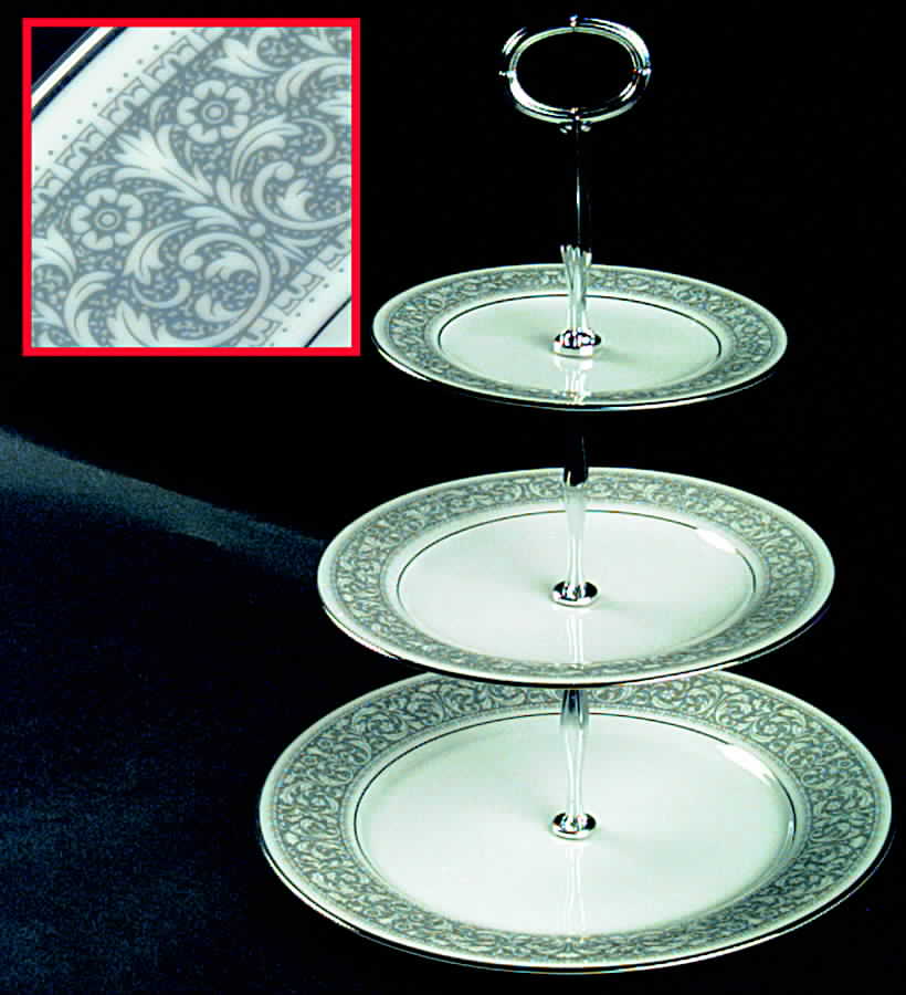 Naples 13 7/8"-14 1/4" 3-Tiered Serving Tray(DP,SP,BB) HC by Noritake-1