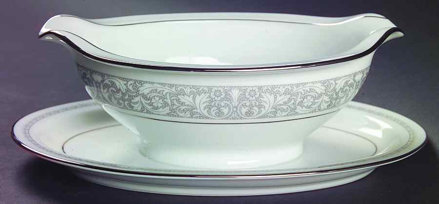 Naples Gravy Boat with Attached Underplate by Noritake-1