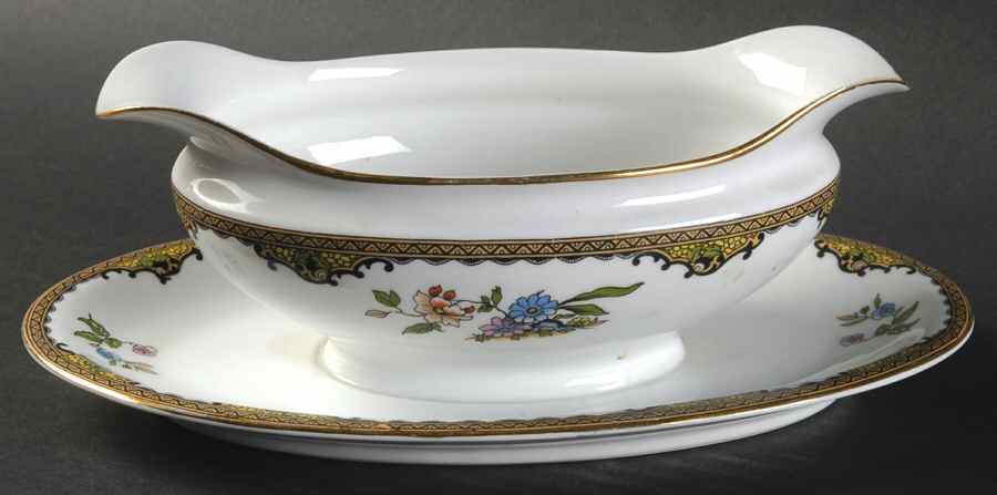 Navarre Gravy Boat with Attached Underplate by Noritake-1