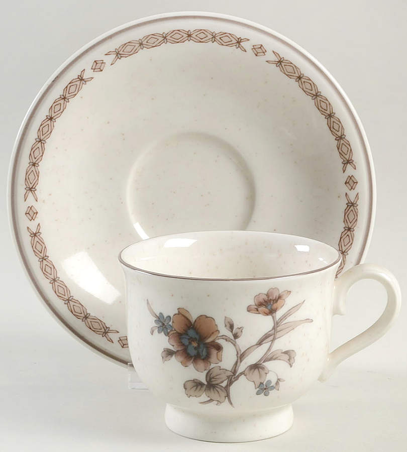 New Castle Footed Cup & Saucer Set by Noritake-1