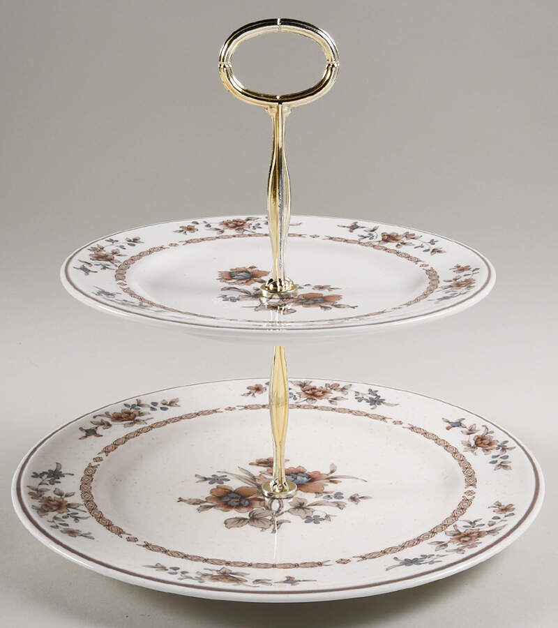 New Castle 6 5/8"-10"  2 Tiered Serving Tray (Dp, Sp) HC by Noritake-1