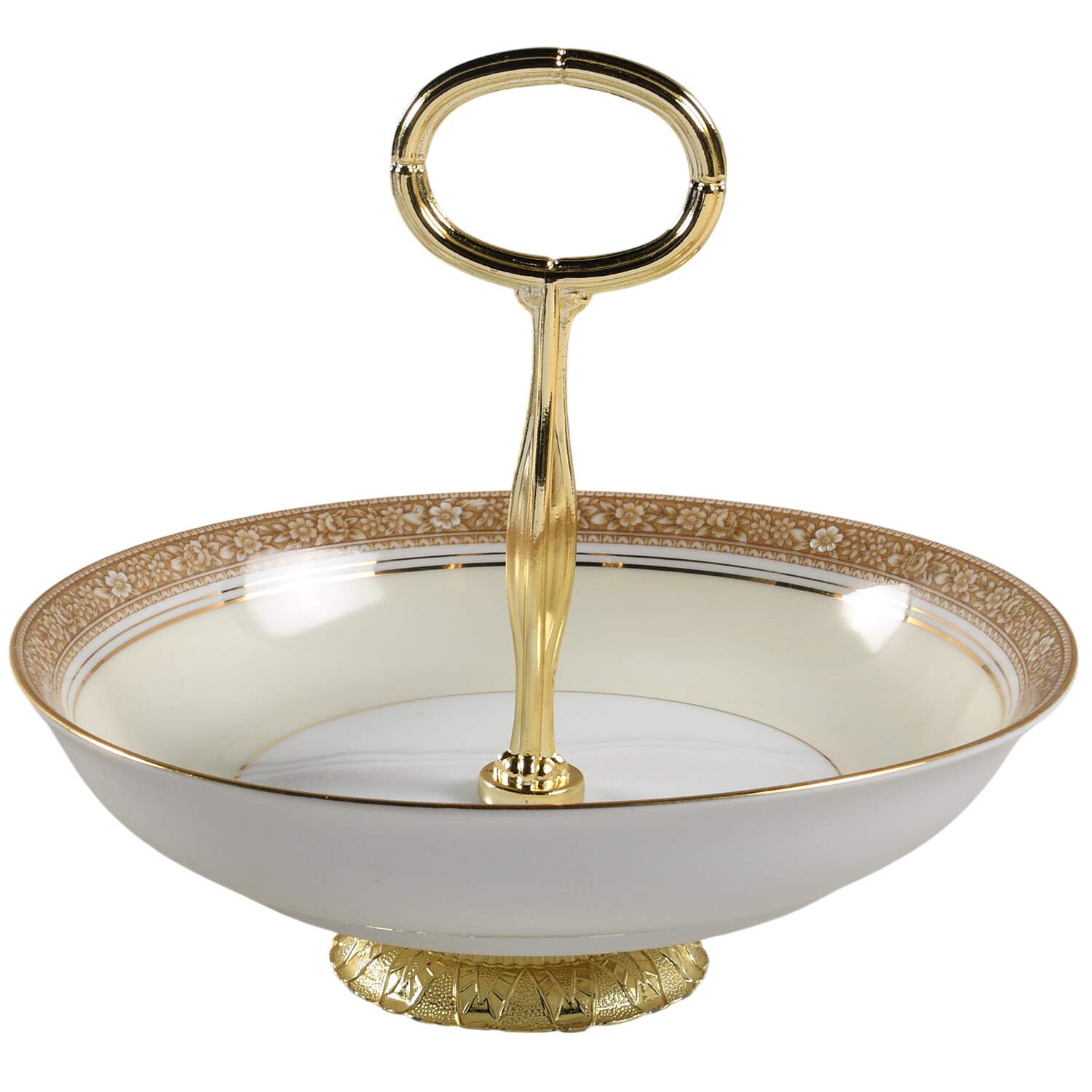 Nerrisa 6"-7" Handled Footed Nut Dish HC by Noritake-1