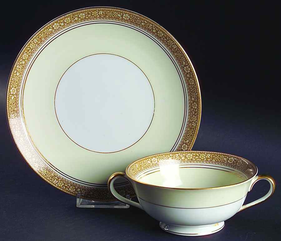 Nerrisa Footed Cream Soup Bowl & Saucer Set by Noritake-1