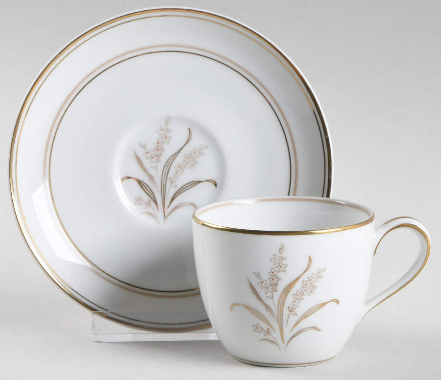 Neville Flat Demitasse Cup & Saucer Set by Noritake-1