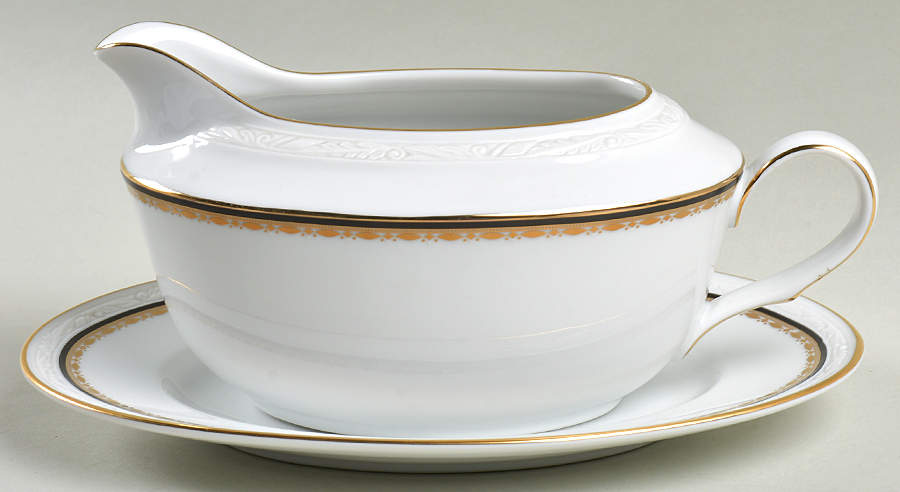Newburg Gravy Boat & Underplate (Relish/Butter) by Noritake-1