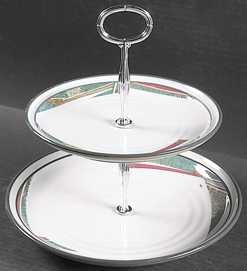 New West 6 5/8"-10"  2 Tiered Serving Tray (Dp, Sp) HC by Noritake-1