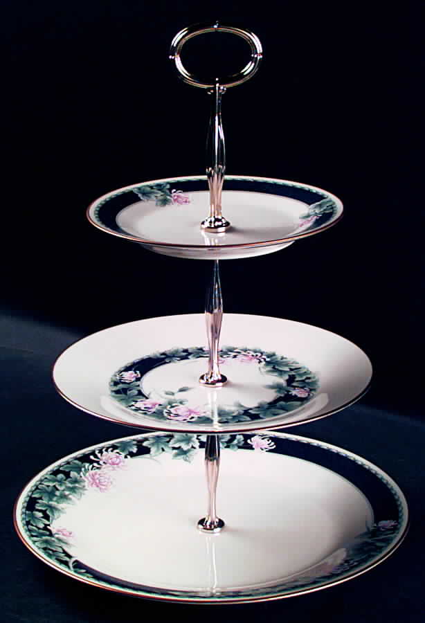 Nightsong 13 7/8"-14 1/4" 3-Tiered Serving Tray(DP,SP,BB) HC by Noritake-1