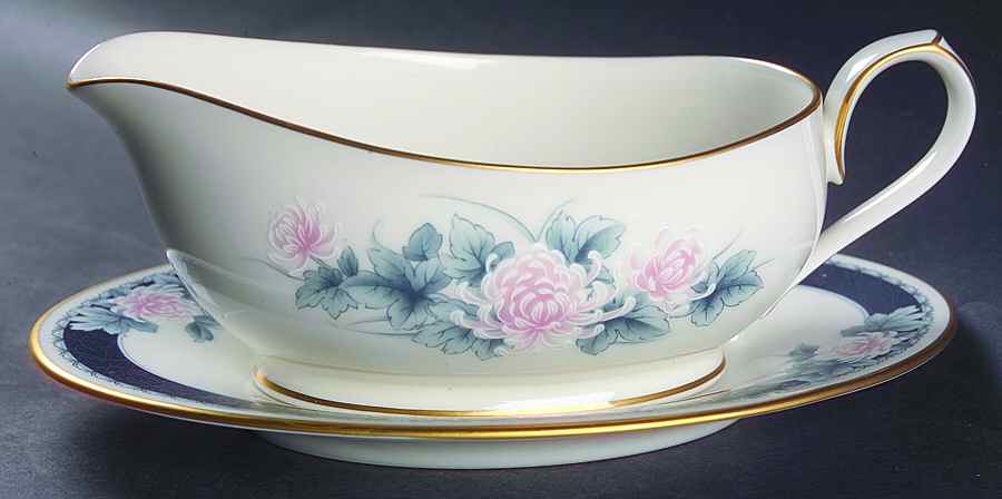 Nightsong Gravy Boat & Underplate (Relish/Butter) by Noritake-1