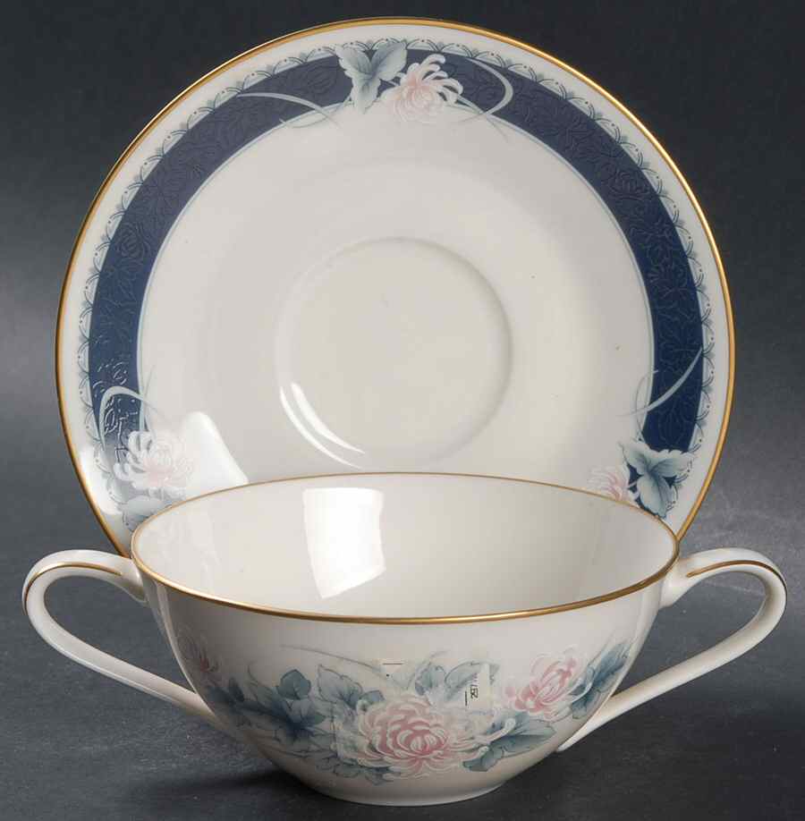 Nightsong Flat Cream Soup Bowl & Saucer Set by Noritake-1