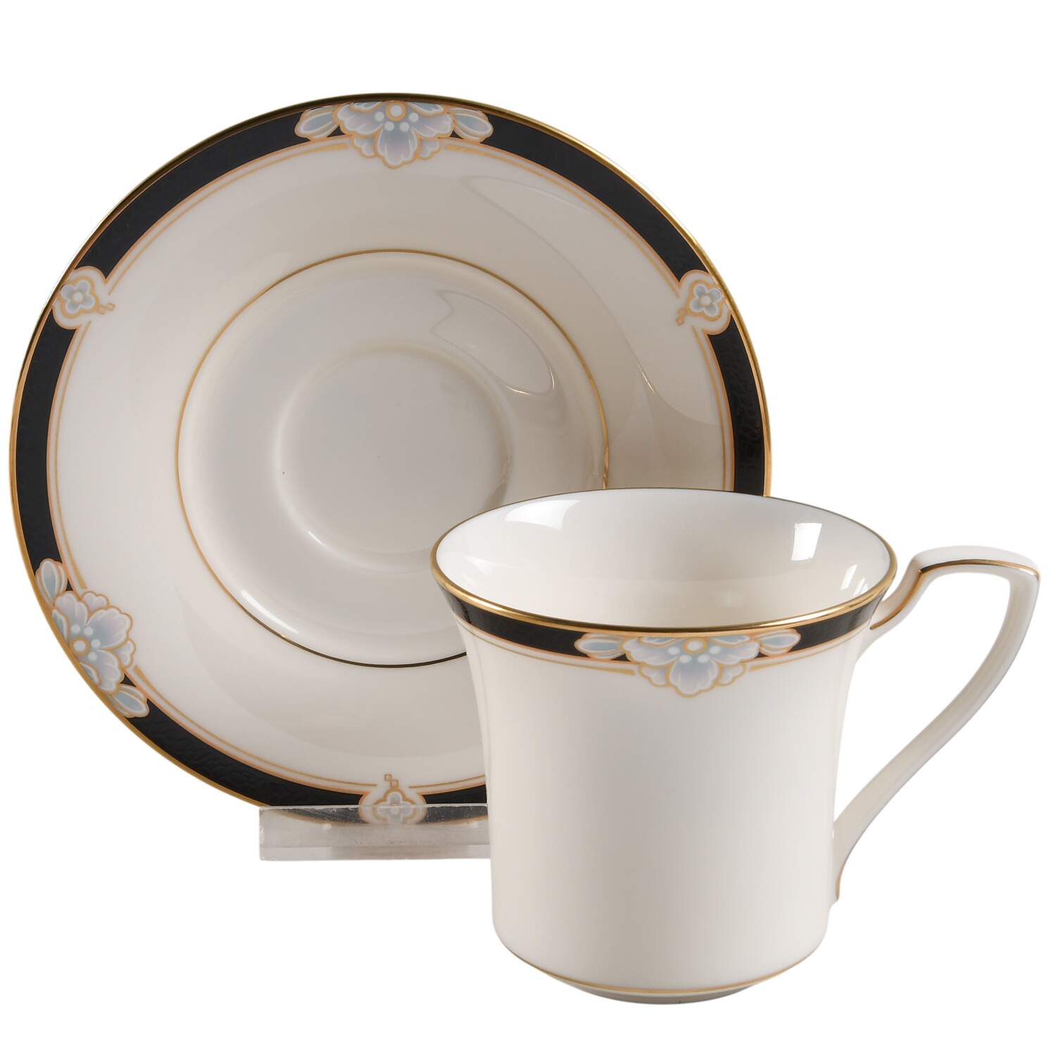 Night Jewel Flat Cup & Saucer Set by Noritake-1