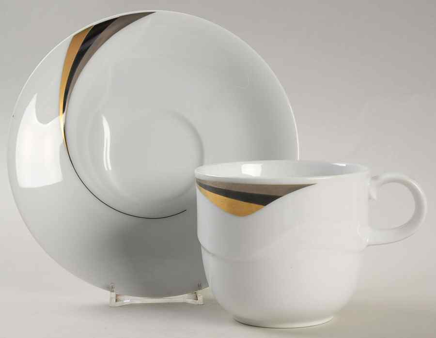 Night Life Flat Cup & Saucer Set by Noritake-1