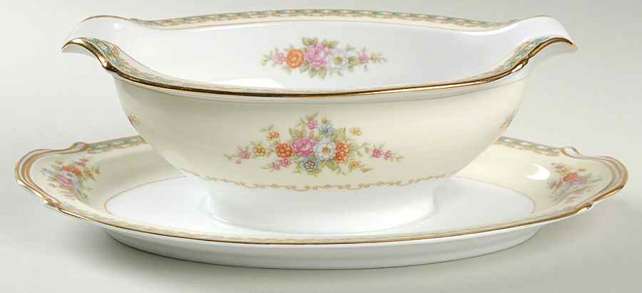 Noreen Gravy Boat with Attached Underplate by Noritake-1