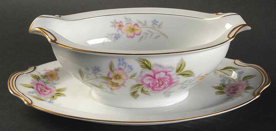Norma Gravy Boat with Attached Underplate by Noritake-1