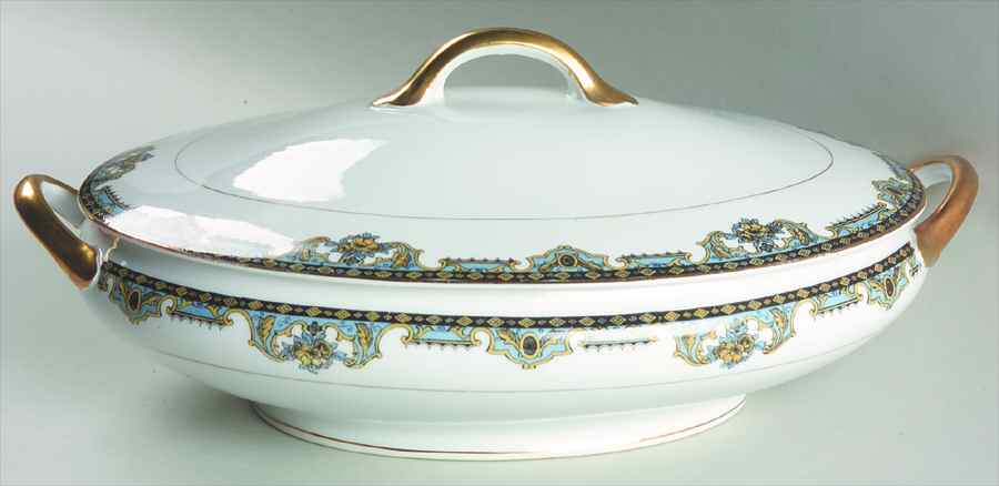 Normandie (Pat 68480) Oval Covered Vegetable by Noritake-1