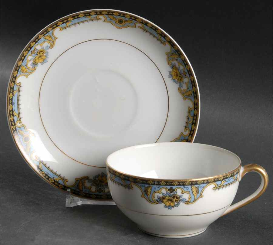 Normandie (Pat 68480) Flat Cup & Saucer Set by Noritake-1